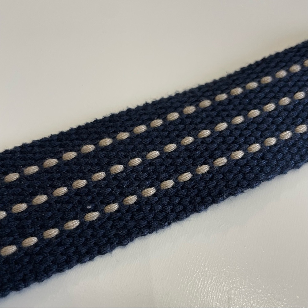 Navy Woven Men’s Belt Preppy Nautical Coastal - Picture 2 of 5